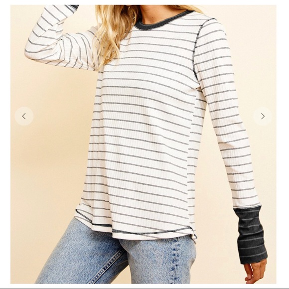 It’s all about the stripes! Reverse stitch long sleeves striped top - Picture 4 of 6